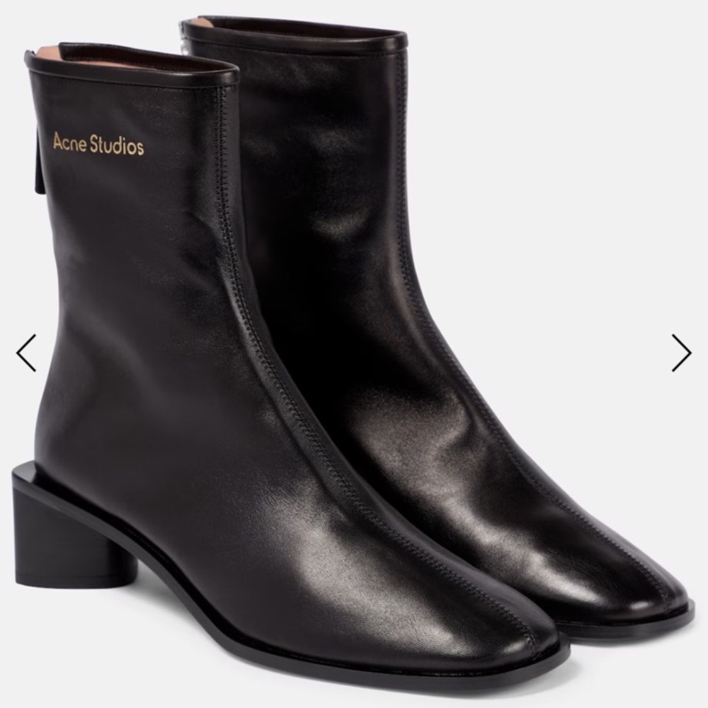 Acne Studio Logo Squared Toe Booties